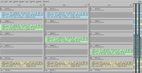 xxdiff – graphical file and directories comparator and merge tool